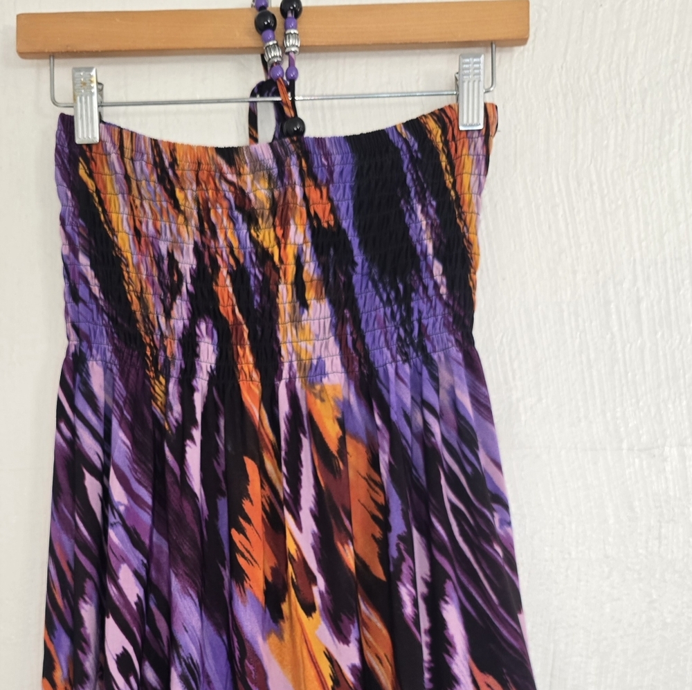 Just Love Purple and Orange Patterned Dress